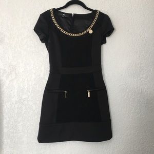 Elisabetta Franchi Black & Gold Dress- Size 40 (2)